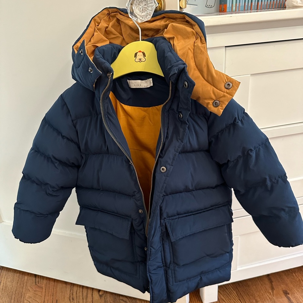 Stella McCartney kids Navy winter puffer jacket. New. Never worn. Size 4.